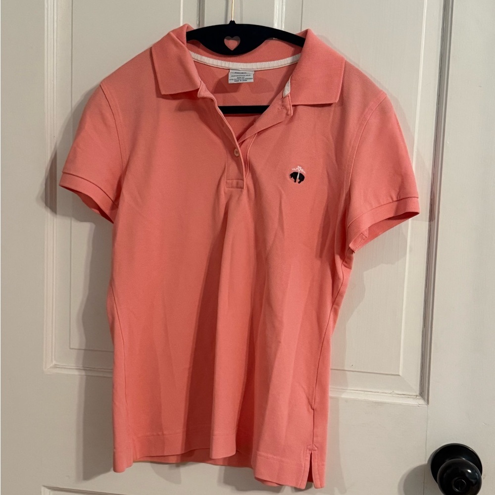 Brooks Brothers Coral/Peach Polo Shirt with Bear Logo